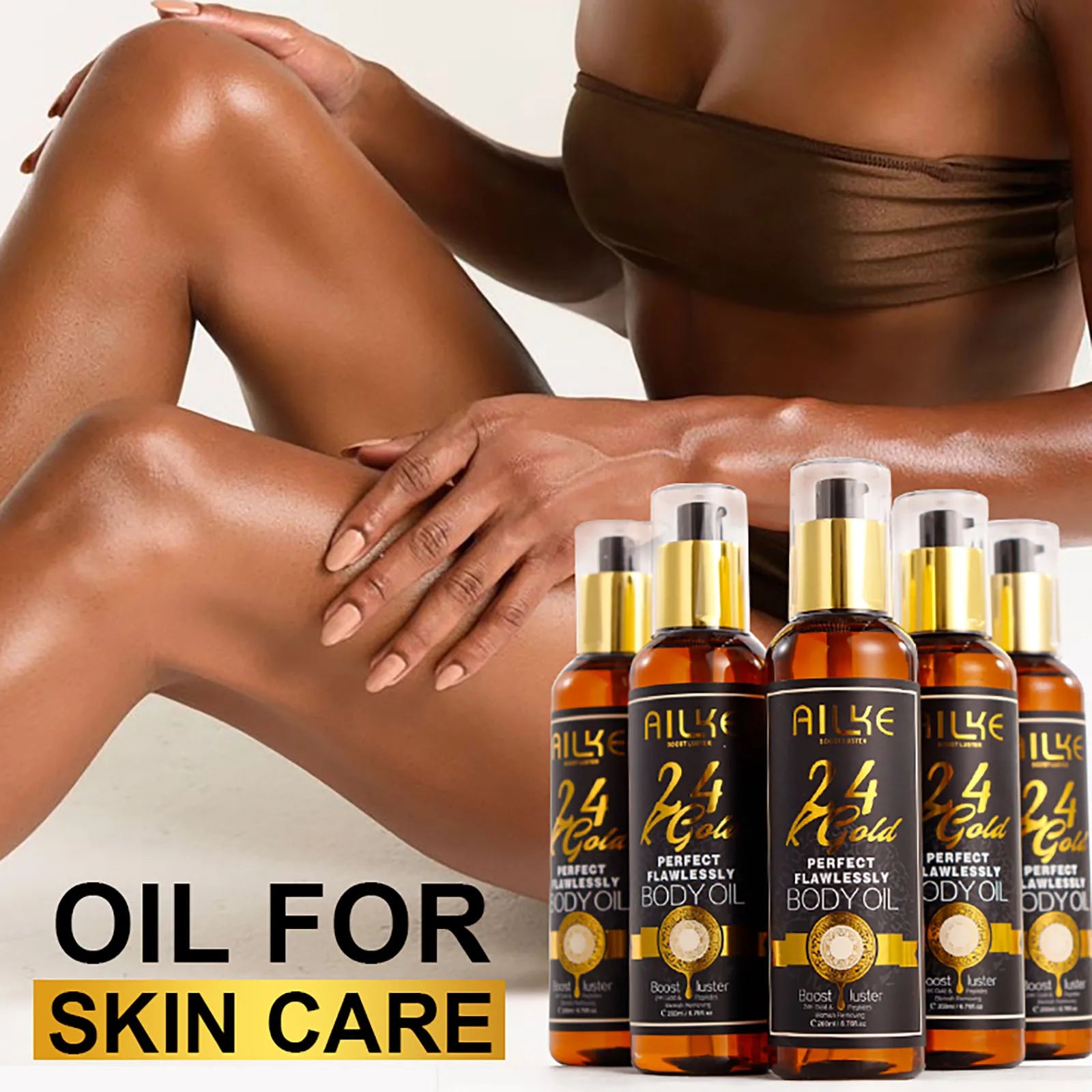 AILKE 24K Glod Flawlessly Skin Care Set, Whitening, Reduce Dark Spots, Pigmentation, Wrinkles, Moisturize, For All Skin Types