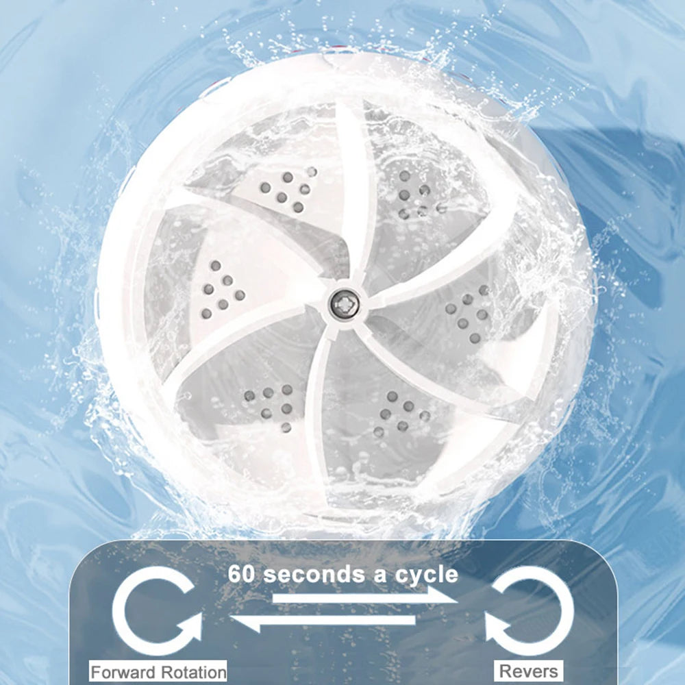 Tidesmit portable mini ultrasonic washer for baby clothes and underwear showing compact USB turbo cleaning design