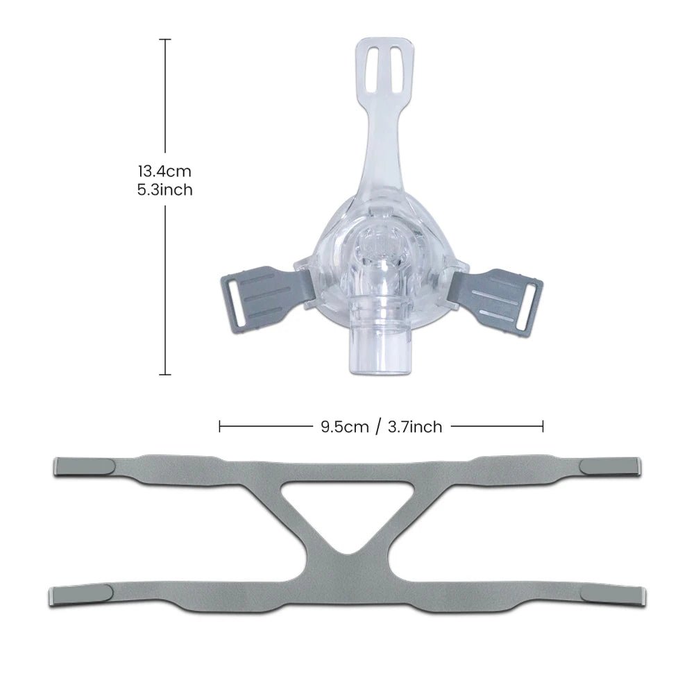 Anti-Snoring Nasal CPAP Replacement Mask with Headgear Strap Reusable Nasal Mask Soft Silicone Full Face CPAP Mask with Headband