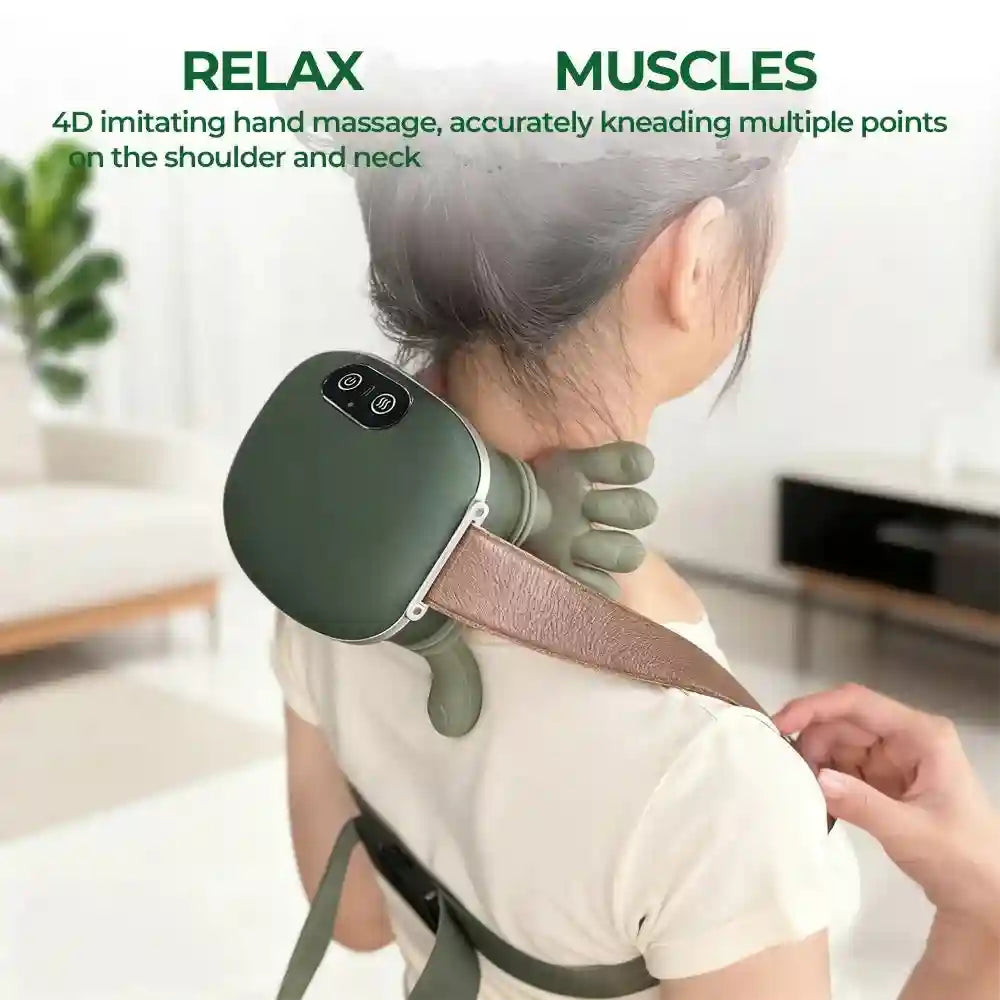 Wireless Neck and Shoulder Massager: Deep Tissue Rechargeable Relief - Green Body Shaping Massage Equipment Tidesmit