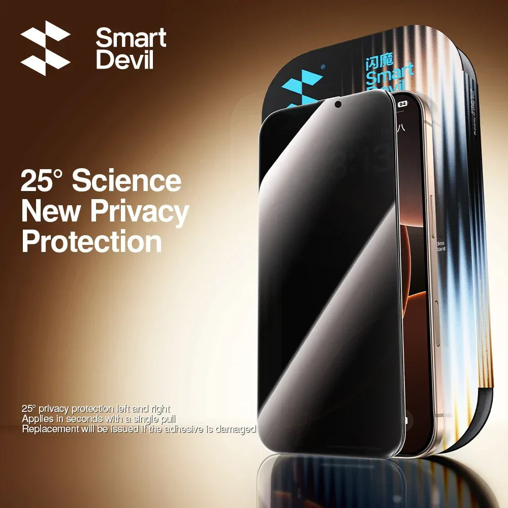 Privacy Screen Protector for iPhone 16 Pro Max - 9H Tempered Anti-Spy Glass 1 Piece Tidesmit