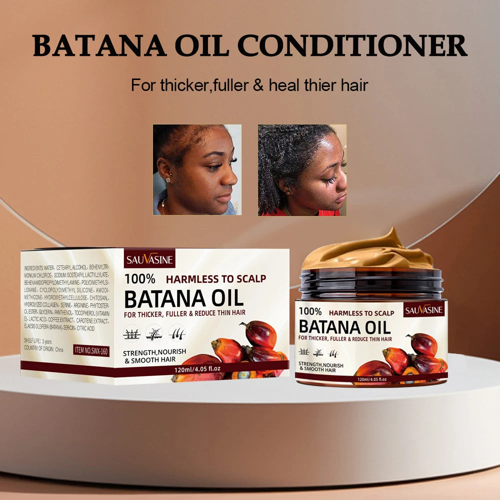 Tidesmit 100% Natural Batana Oil hair mask for deep conditioning, repair of dry damaged hair, and natural hair growth.