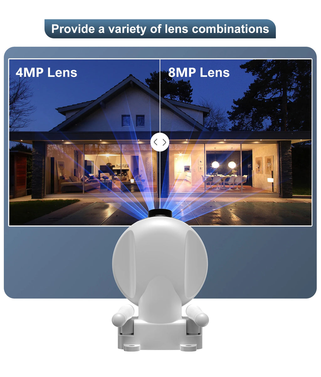 8MP WIFI Surveillance Camera Dual Lens Dual Screen 5MP IP Cameras Wireless Auto Tracking Color Night Vision 10X Zoom HD Camera