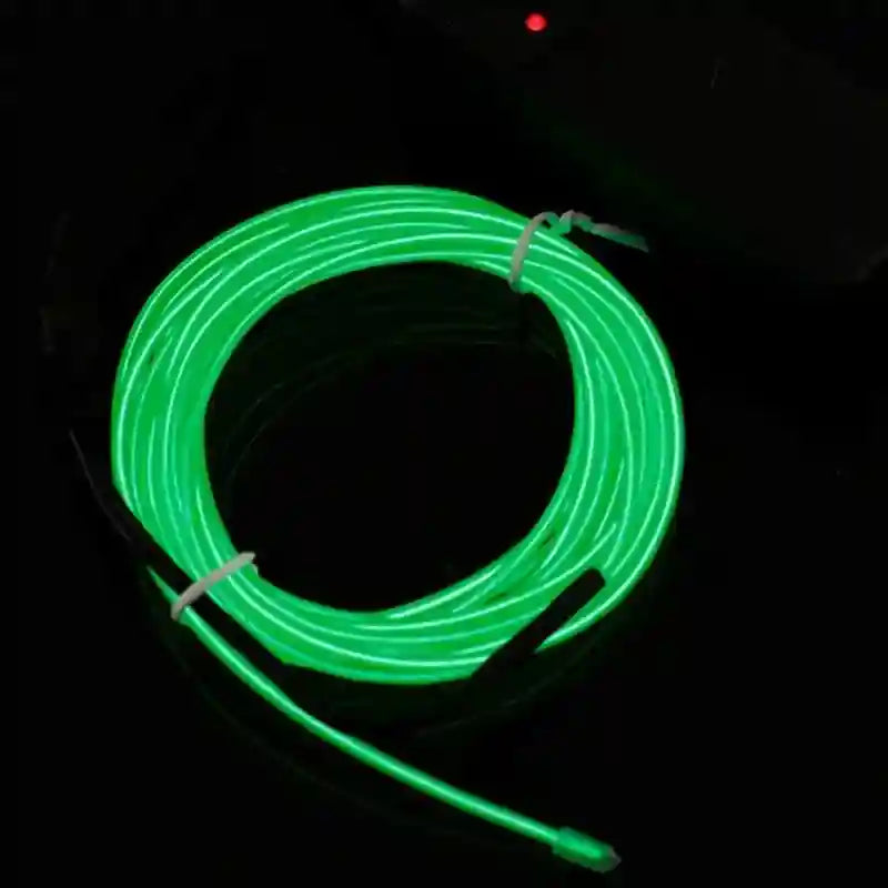 5M LED EL Wire Strip for Car Interior Ambient Lighting - Tidesmit Green Tidesmit