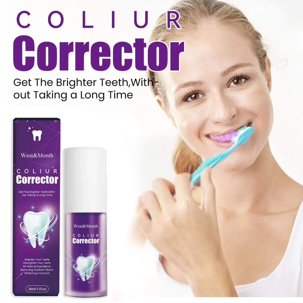 Tidesmit purple teeth whitening toothpaste for stain removal, yellowing reduction, and color correcting