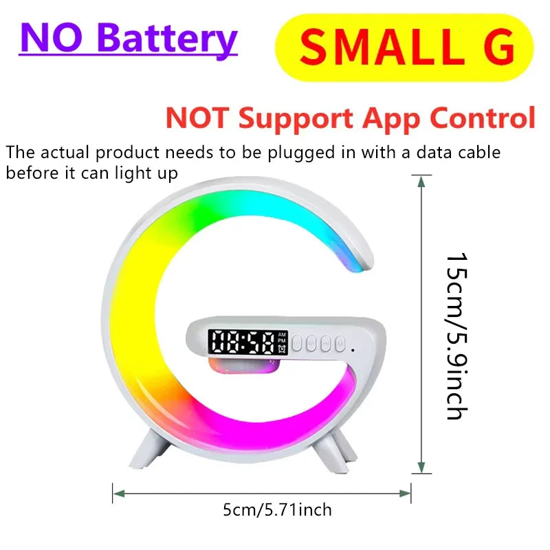Wireless Charging Alarm Clock Speaker with Ambient Light & Bluetooth B Tidesmit