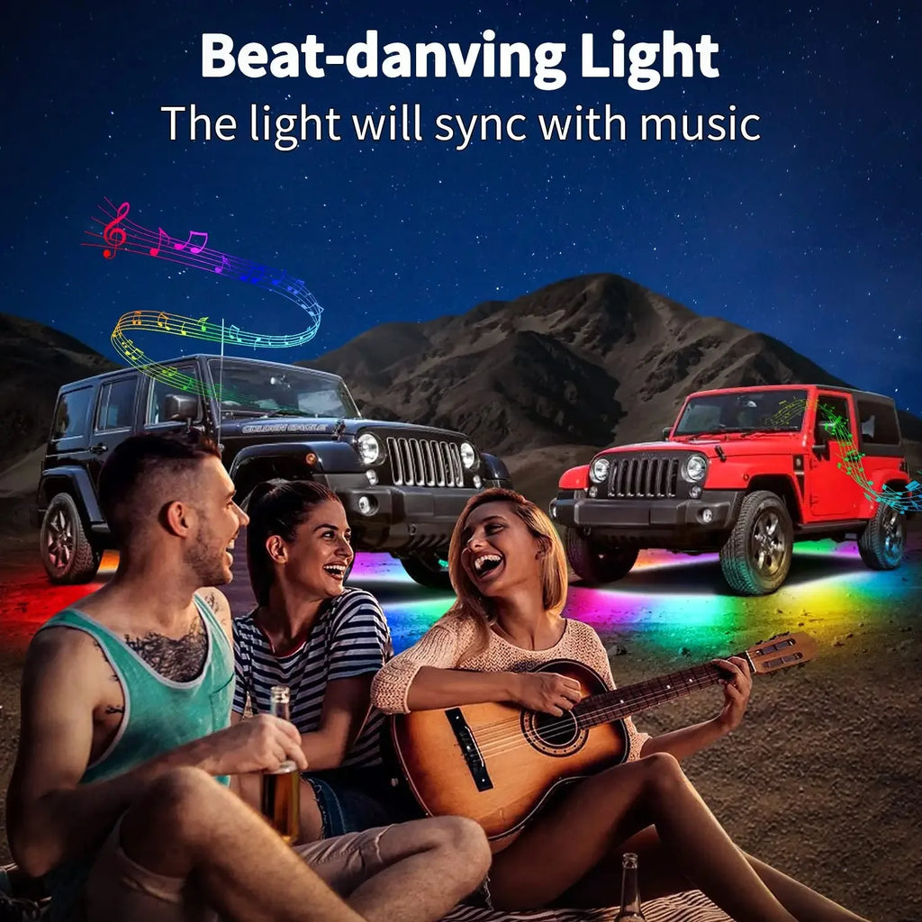 RGB Car Underglow Lights - Smart App Controlled LED Neon Kit Tidesmit