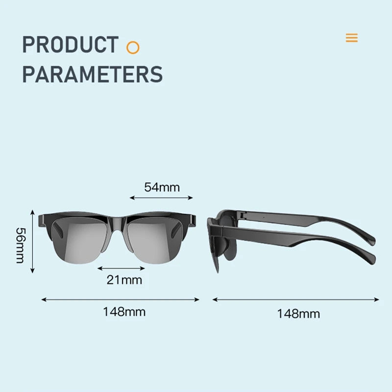 Bluetooth Smart Glasses with Spatial Audio - Black Matte Finish Tidesmit