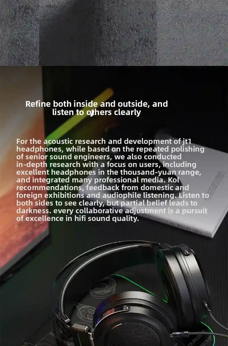 FiiO JT1 Over-Ear Headphones with 50mm Dynamic Drivers for HiFi Audio Tidesmit