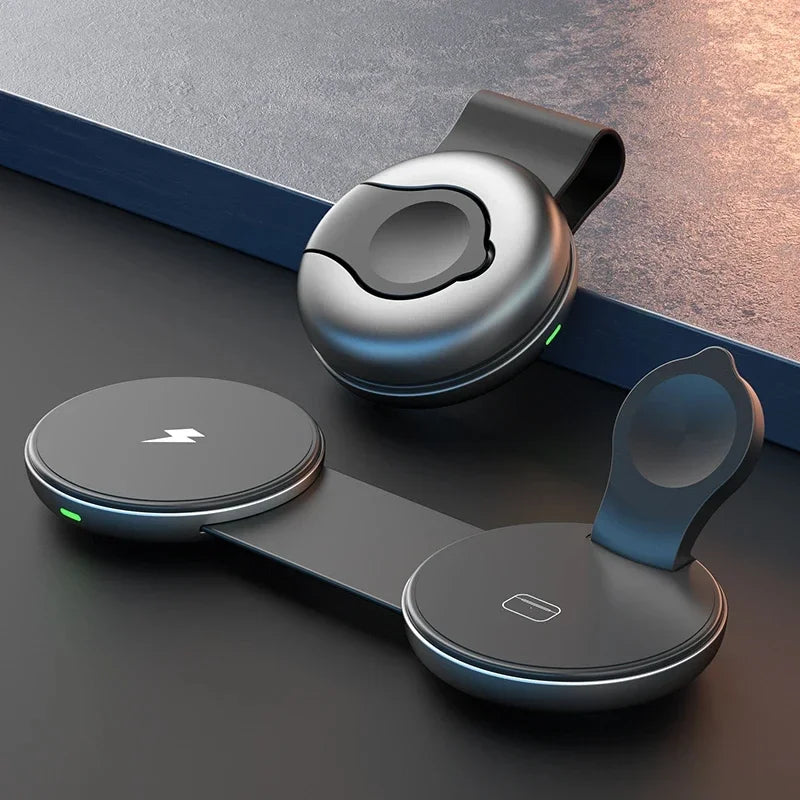3-in-1 Wireless Charger for iPhone, AirPods, and Apple Watch - Qi Certified Tidesmit