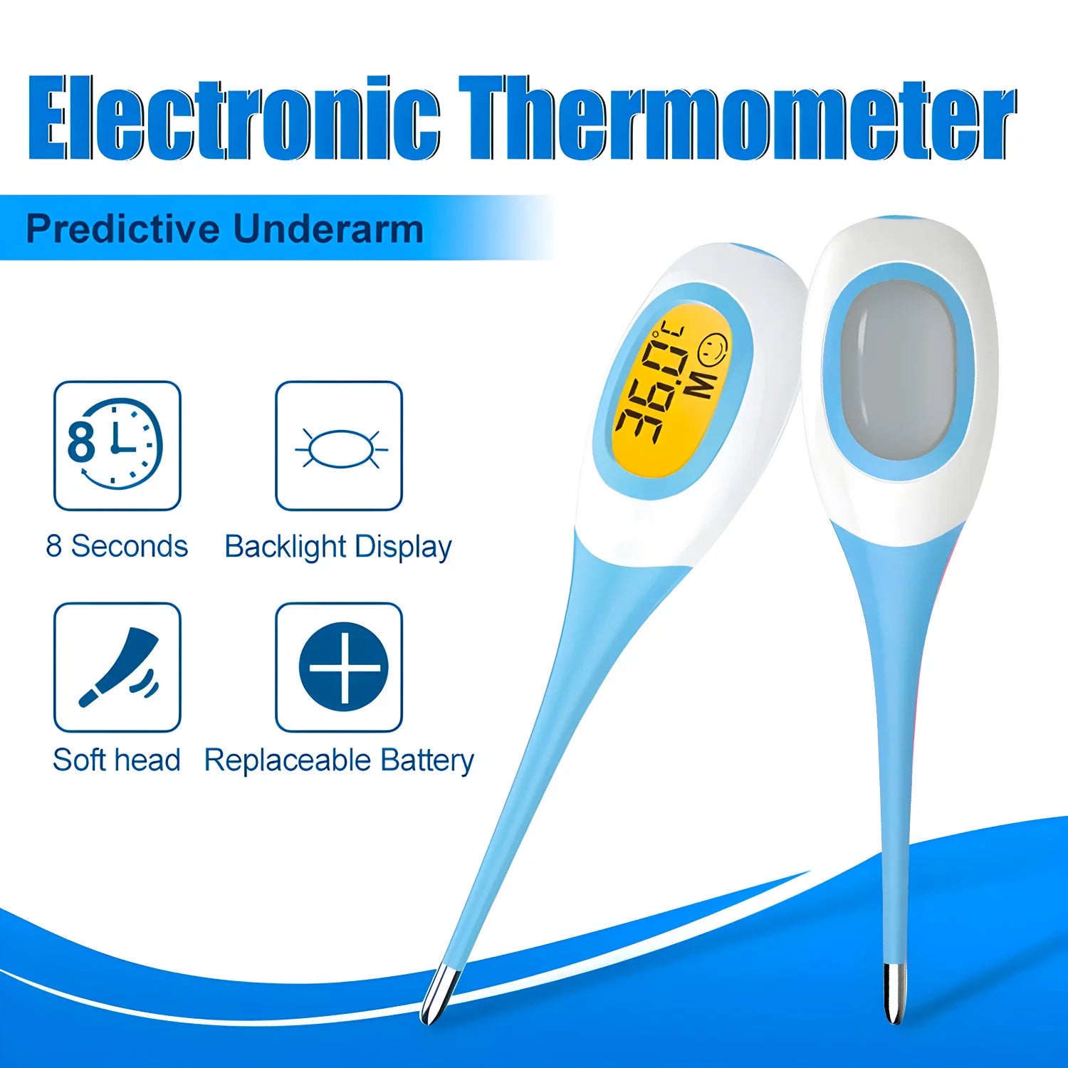 Backlit Medical Temperature Infrared Non-contact Thermometer Forehead Thermomete LCD Display Fever Measure For Baby Adult