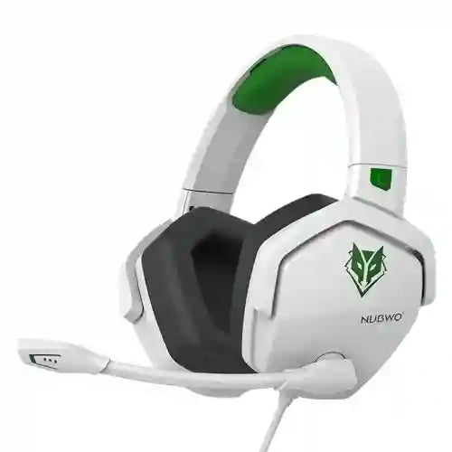 Pro Gaming Headset with Mic - Over-Ear Wired Audio for Xbox PS5 PC WhiteGreen Tidesmit