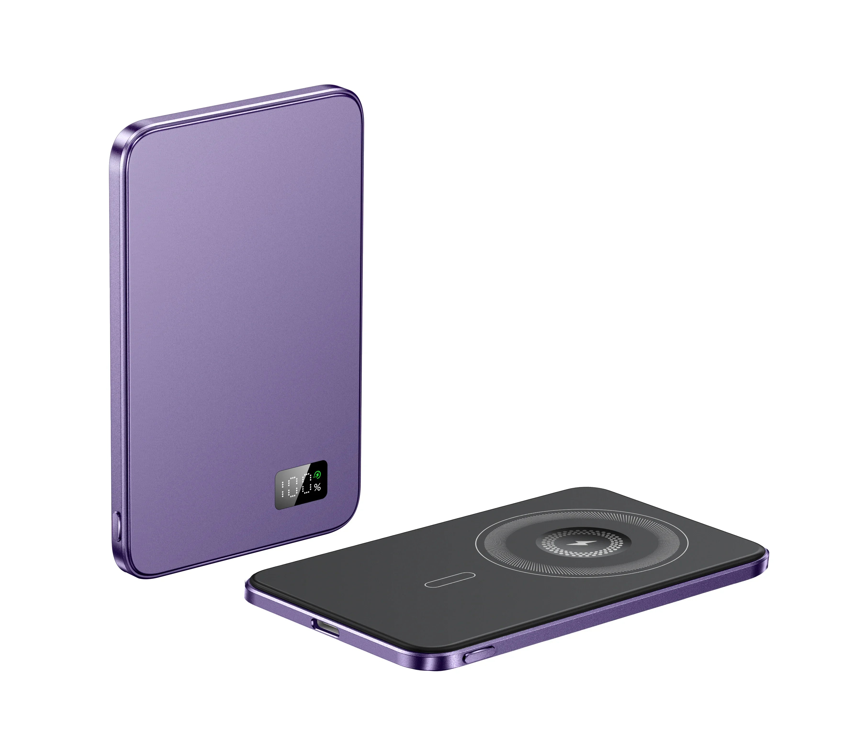Magnetic Power Bank for iPhone 16 - Fast Wireless Charging Battery Purple Tidesmit
