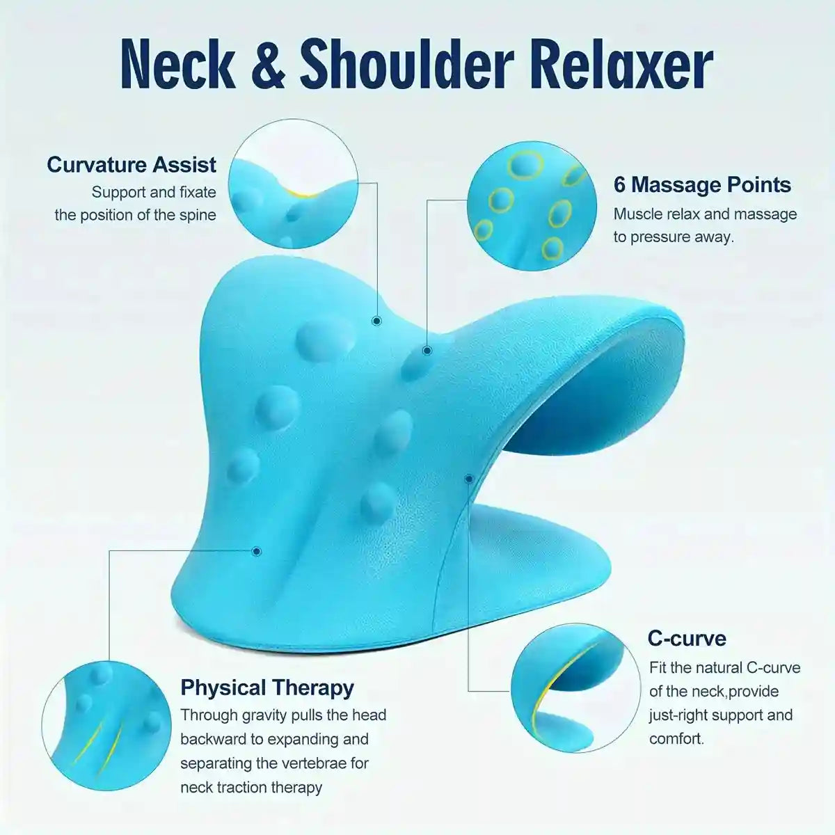 Cervical Neck Traction Pillow for TMJ Pain Relief - Tidesmit Back Massage Instrument Tidesmit