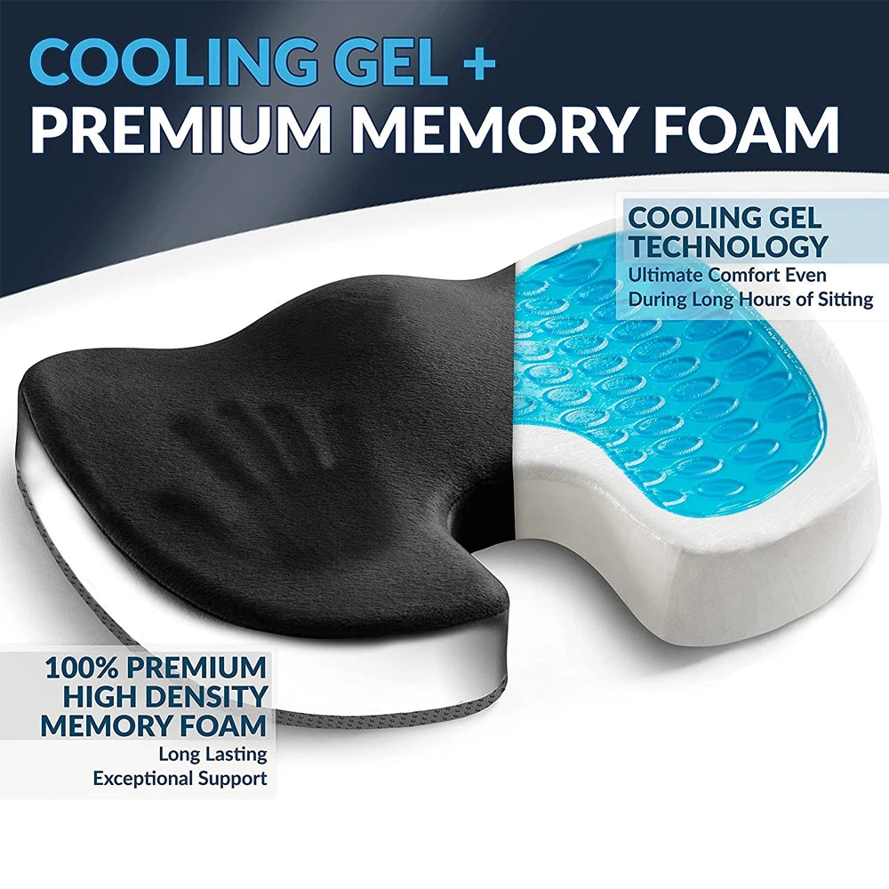 Gel Seat Cushion for Office Chair - Ergonomic Orthopedic Tidesmit Massage Cushion Tidesmit