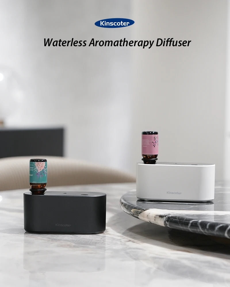KINSCOTER Portable Waterless Aroma Diffuser Essential Oil Nebulizing Diffusion Machine for 10ml 20ml Oil Bottles with Bag