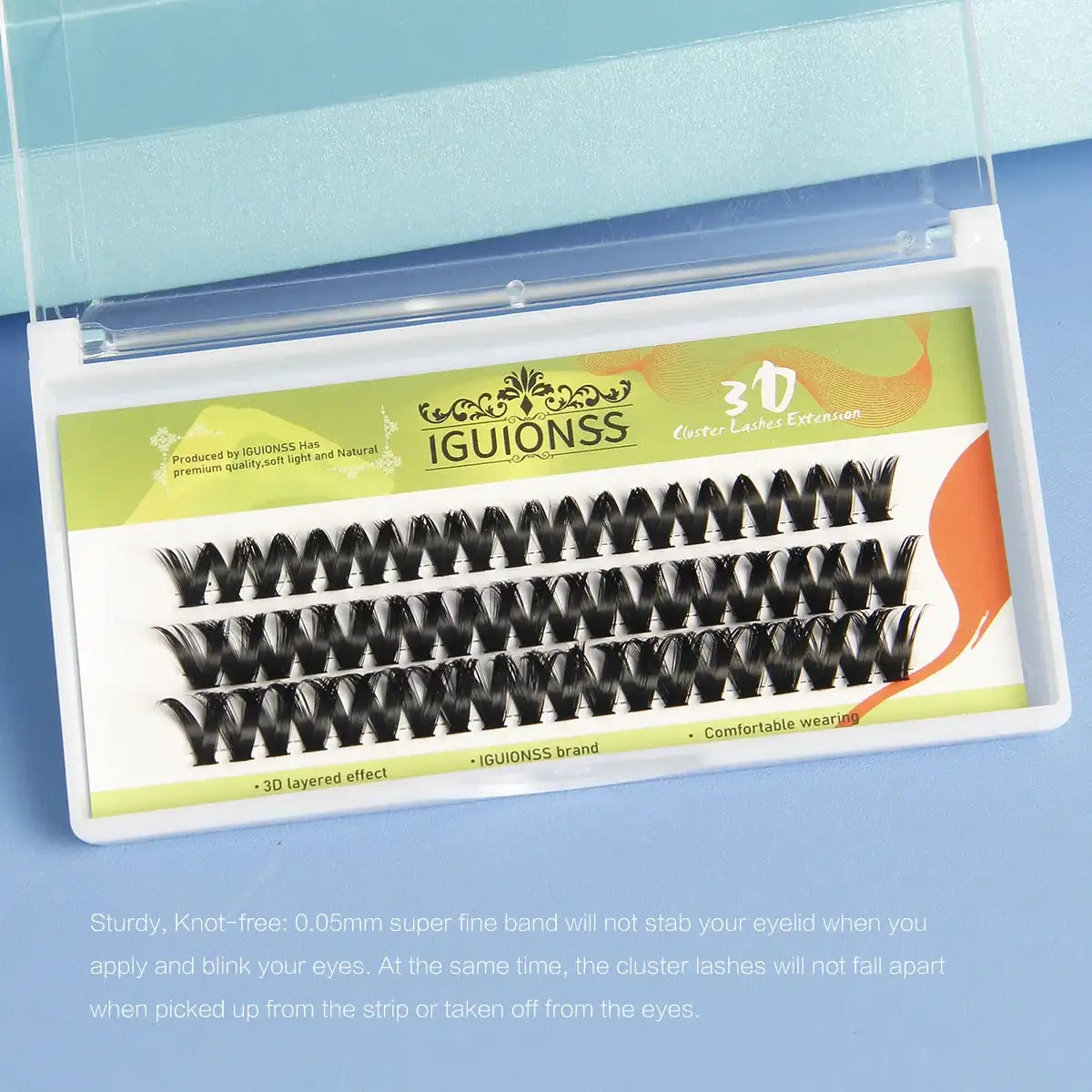 IGUIONSS Segmented False Eyelash Extension DIY Natural Individual Lash Makeup Tools Soft Easy to Operate Eyelashes False