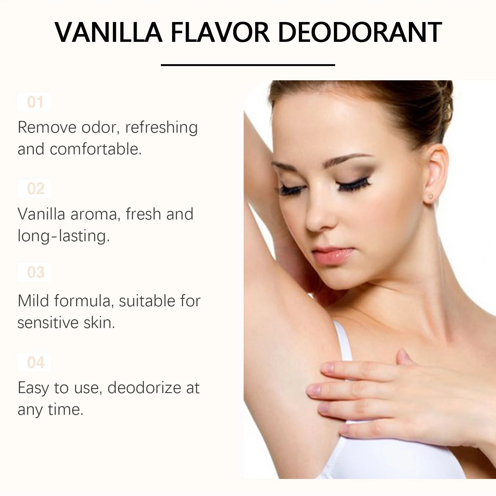 Tidesmit OceAura Vanilla moisturizing antiperspirant deodorant for women for fresh skin and odor control, 40g stick