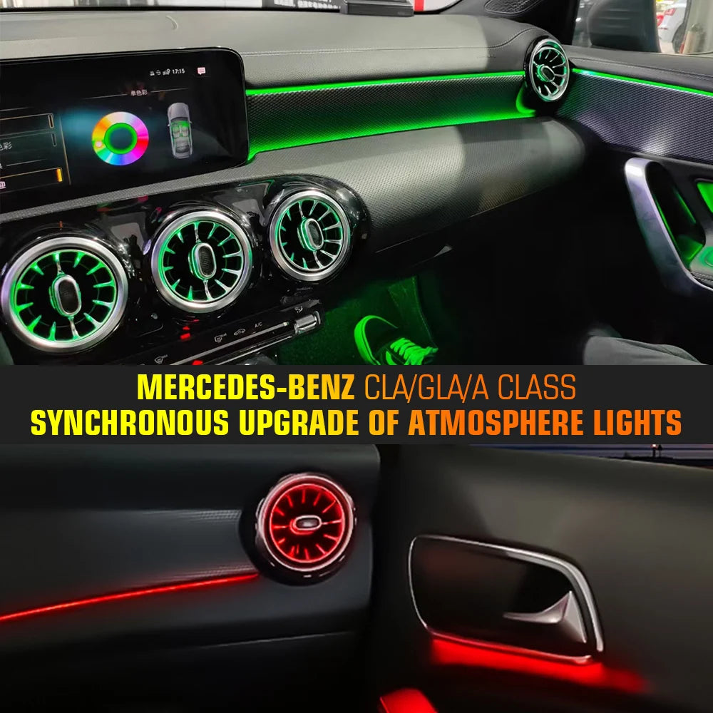 Mercedes-Benz Turbine LED Air Vents - 64 Color Ambient Lighting Kit Tidesmit