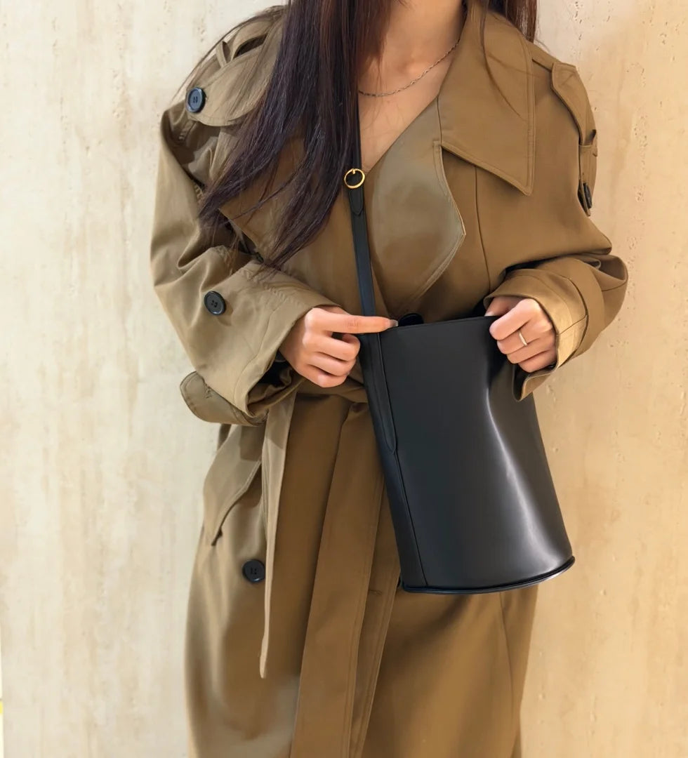 2026 New Bucket Bag Rear Saddle Design High end Leather Shoulder Bag Leather Crossbody Bag