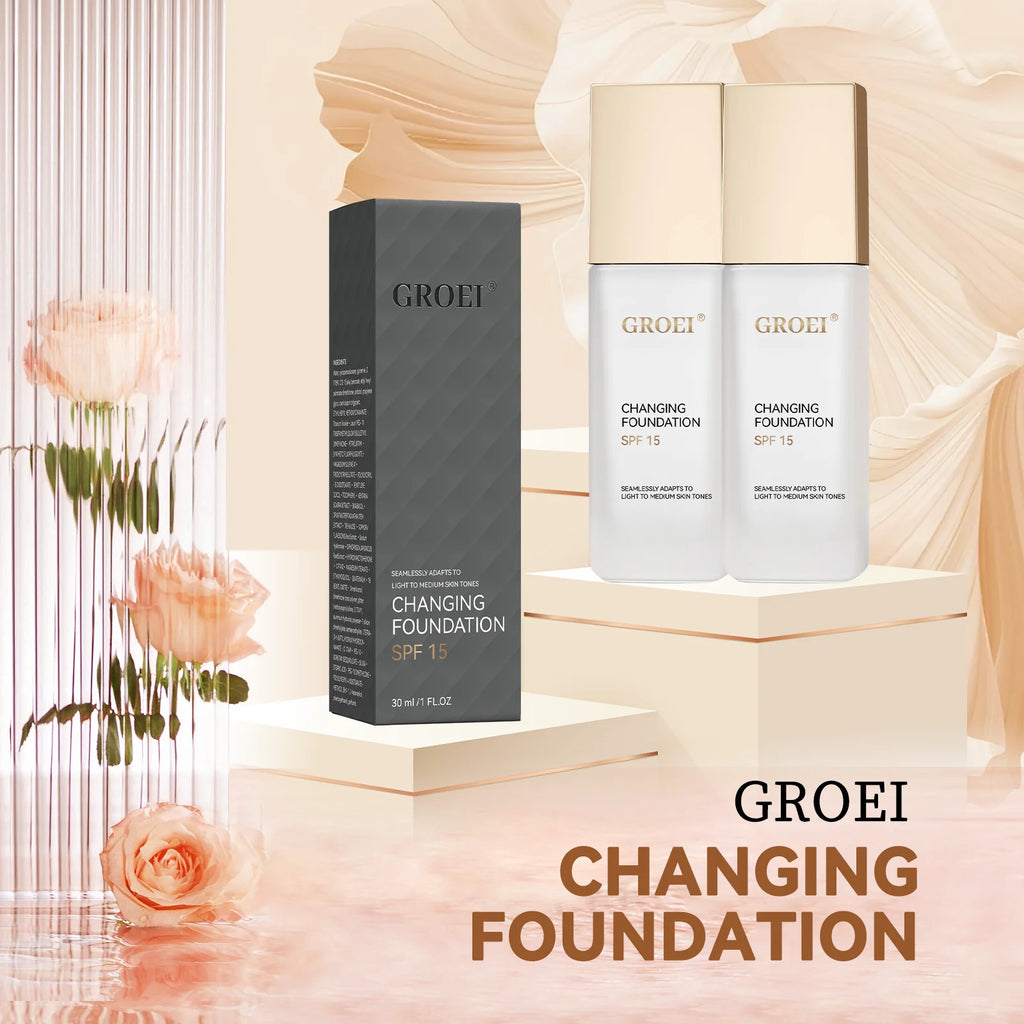 Tidesmit GROEI Changing Foundation SPF15 texture close-up for natural skin finish and daily sun protection