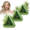 Green Triangle Soap Shampoo Bar with Usman Grass - Natural Cypress Leaf Solid Shampoo Bar for Natural Herbal Hair Care, Calming.