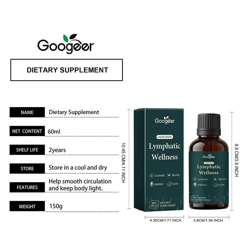 Lymphatic Drainage Drops 2000mg Herbal Blend with Elderberry Echinacea Dandelio Supports Lymphatic Drainage, Immune System