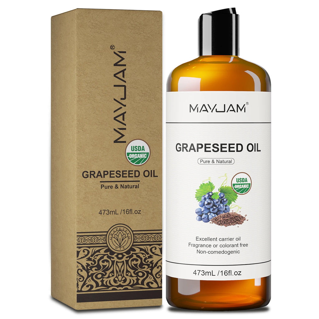 MAYJAM 473ml Castor Jojoba Vegetable Glycerin Grapeseed Fractionated Coconut Pure Natural Carrier Oil for Skin Care & Hair Care