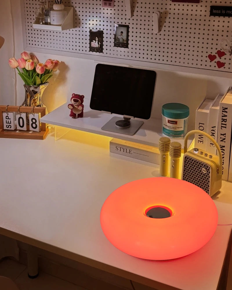 Bauhaus Ring Light: Minimalist Adjustable LED Table Lamp for Content Tidesmit