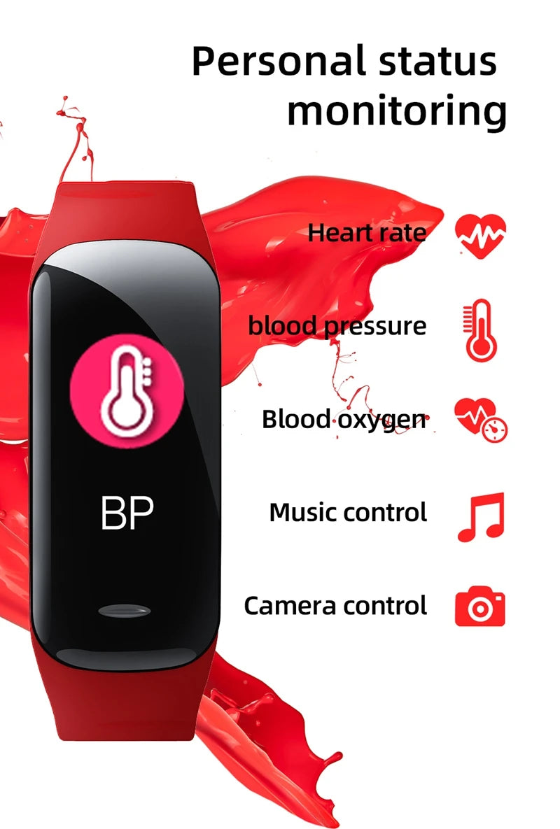 C1 Plus Smart Watch Fitness Tracker Bluetooth Heart Rate Blood Pressure Monitor Step Counting Sports Bracelet for Men Women 2026