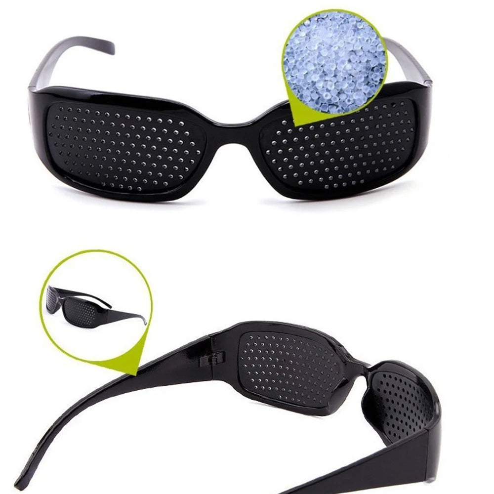 Pin Hole Glasses for Eye Strain Relief - Black Adjustable Frame Tidesmit