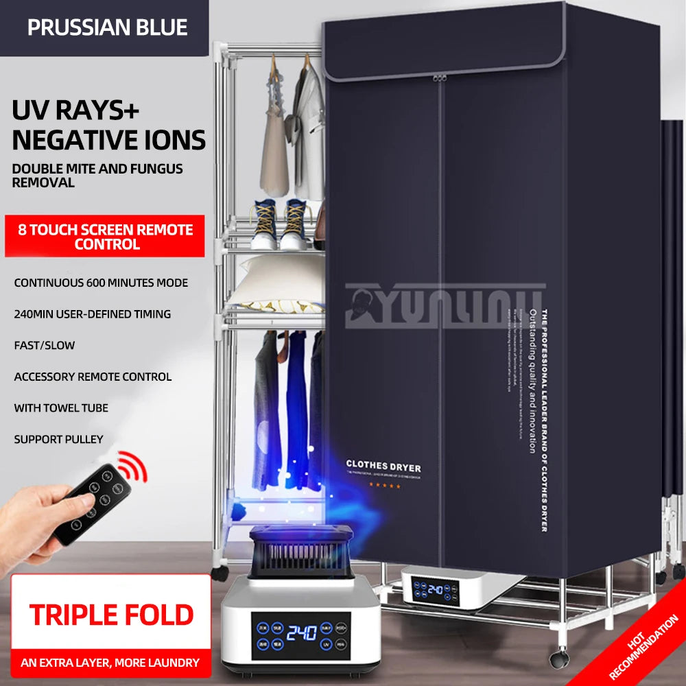Automatic shoe washing machine with UV light, negative ion feature, remote control, triple-fold design
