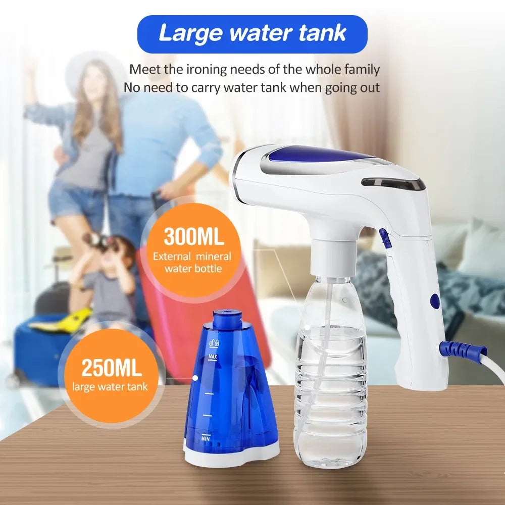 Tidesmit 1600W portable foldable garment steamer, compact handheld electric steam iron for travel and home use.
