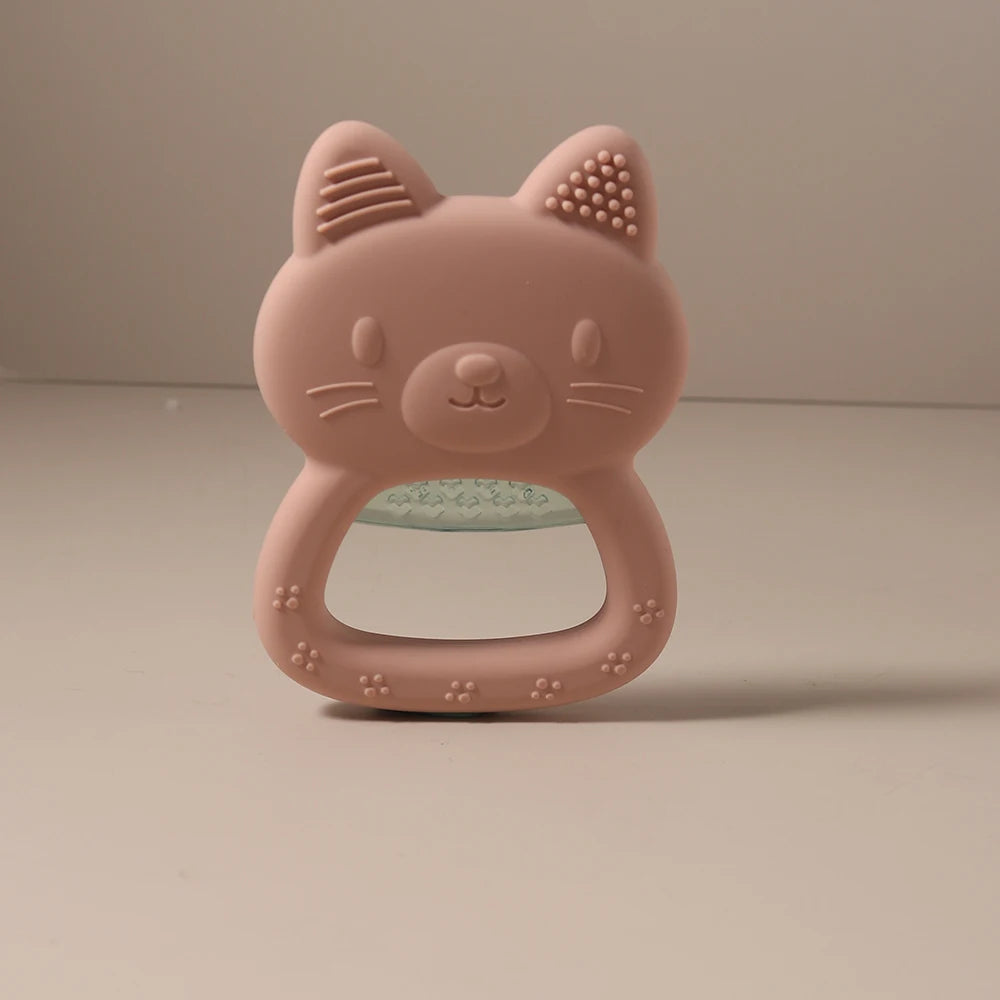 Cartoon Baby Silicone Bear Teether Food Grade Safe Teether Cute Ease Teeth Pain Toy Teething Gift Oral Care