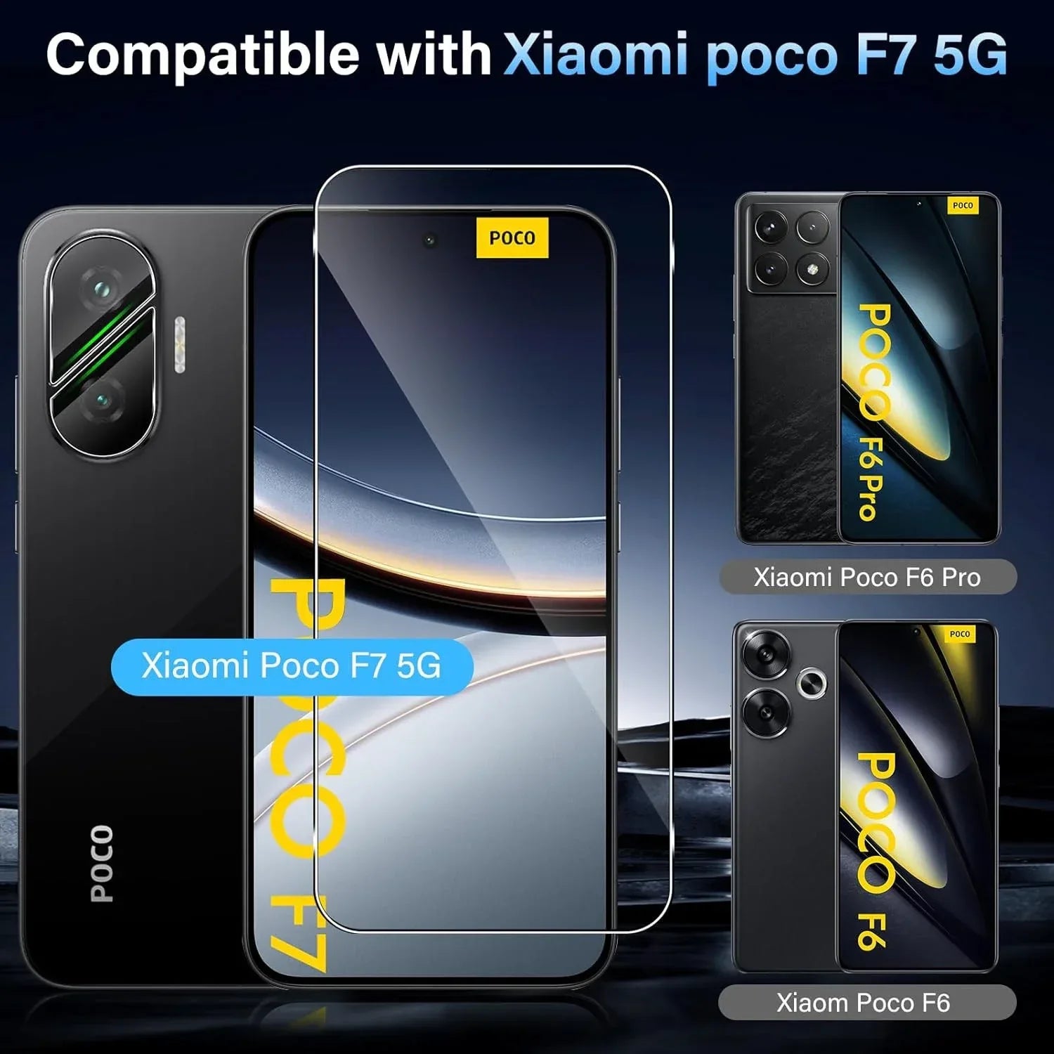 Poco F7 Tempered Glass Screen Protector - 9H Hardness Case-Friendly Film Tidesmit