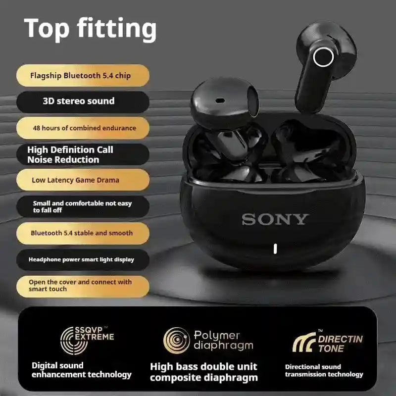 Wireless Bluetooth Earbuds with Active Noise Cancellation - Tidesmit black Tidesmit