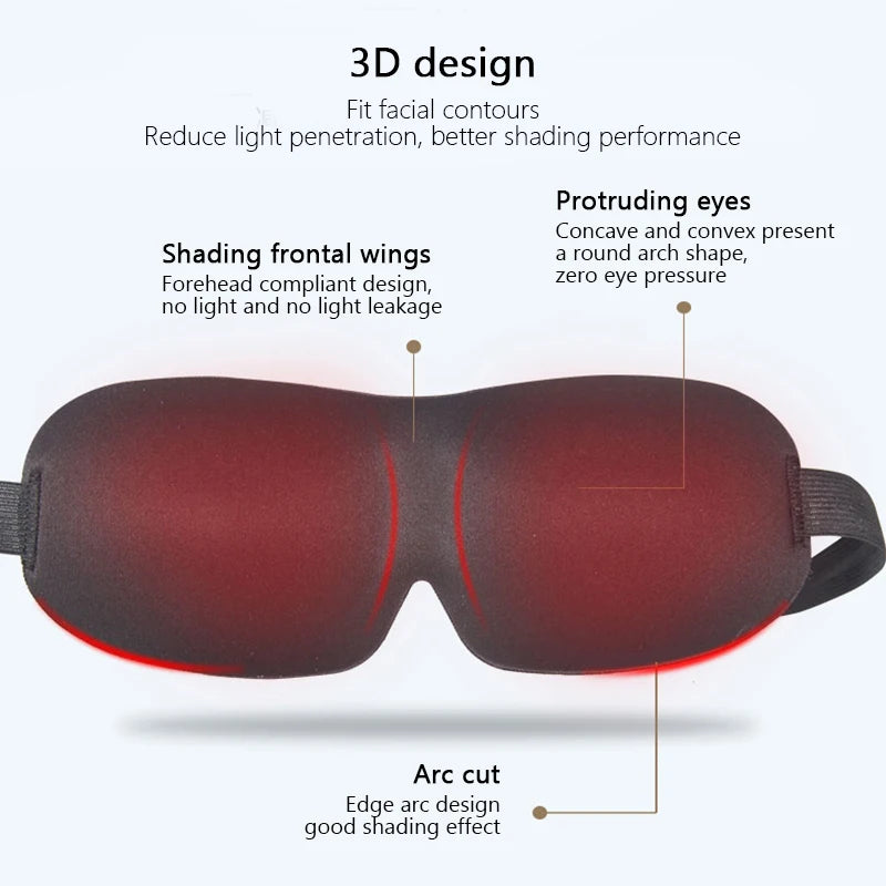 3D Smooth Natural Sleep Mask Fully Adjustable Shoulder Strap Unisex Essential for Travel Peaceful Sleep Blindfold Light Eyepatch