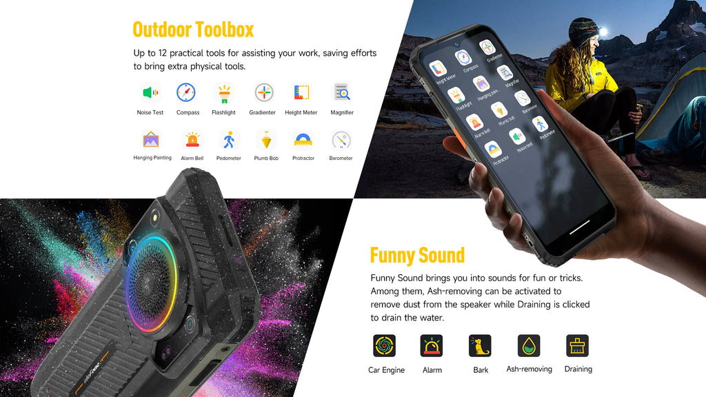 Ulefone Armor 21 16GB RAM 256GB ROM ，Android15  Helio G99 6nm, 64MP Camera,24MP Night Vision Camera ,9600mAh.6.58"120Hz.NFC