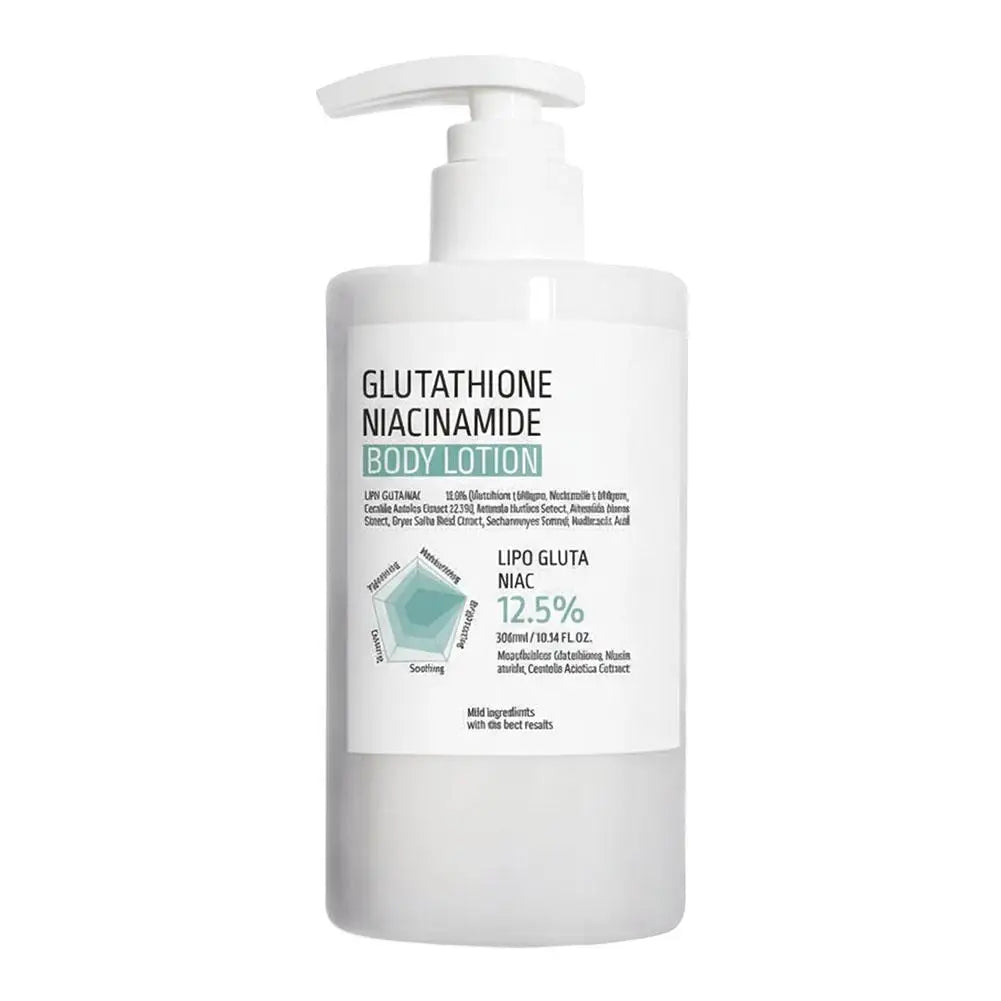 300ml Brighten Skin Tone Deep Moisturizing Body Lotion Soothing Repair Centella Asiatica Glutathione Niacinamide Body Care Cream