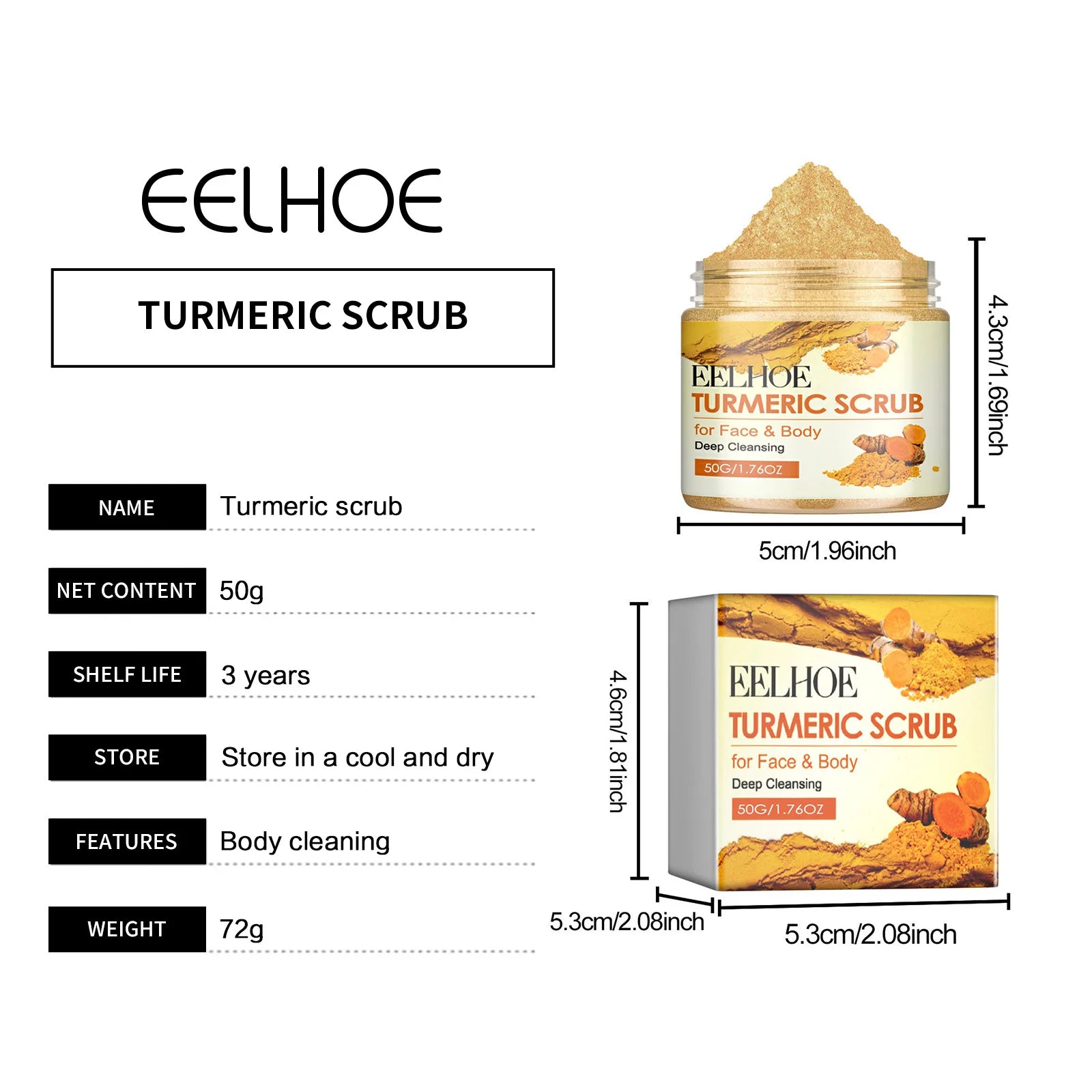 Turmeric Exfoliating Scrub for Natural Skin Radiance - 50g Tidesmit Scrubs Treatments Tidesmit