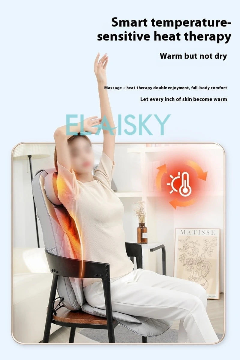 Heated Lumbar Electric Massager - Deep Tissue Relief - Gray & Blue Back Massage Instrument Tidesmit