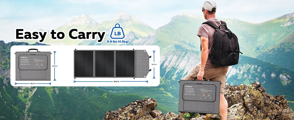 CTOLITY Outdoor Camping AP2000 2400W Fast Charging Portable Power Station SP100 100W Foldable Portable Solar Panel For Home