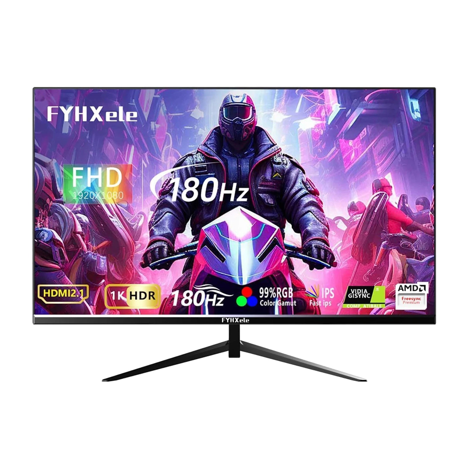 FYHXele 24Inch 180Hz Gaming Monitor FHD Computer Display 1ms Response Time Eye Care Screen LCD Support HDR G-Sync VESA