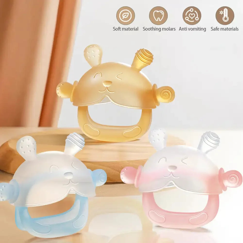 Silicone Teether Silicone Toddler Chew Toys Sensory Toys Anti Drop Wrist Hand Teether Baby Teething Mitten Food-Grade Soothing