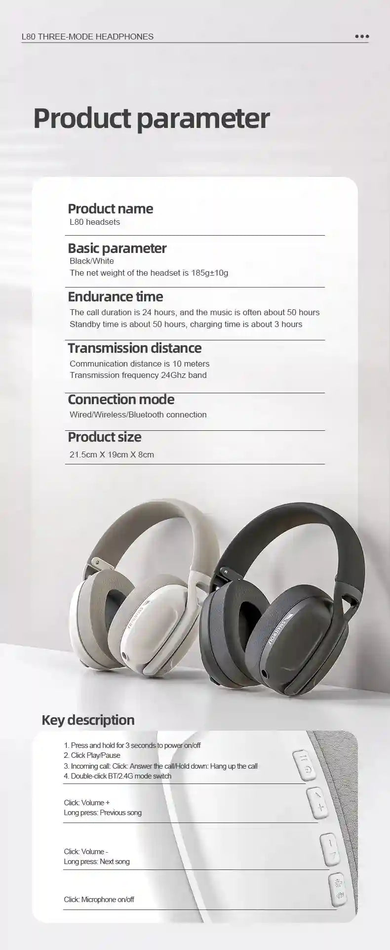 Wireless Gaming Headset 185g – Lightweight Over-Ear Audio Tidesmit