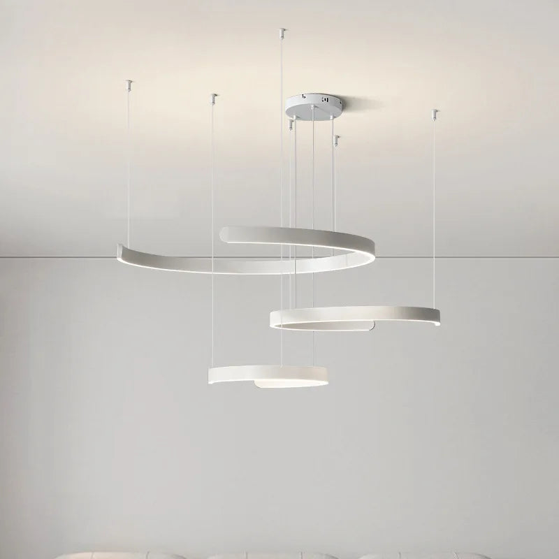 Modern LED Ring Ceiling Chandelier 60cm Black - Minimalist Decor Tidesmit