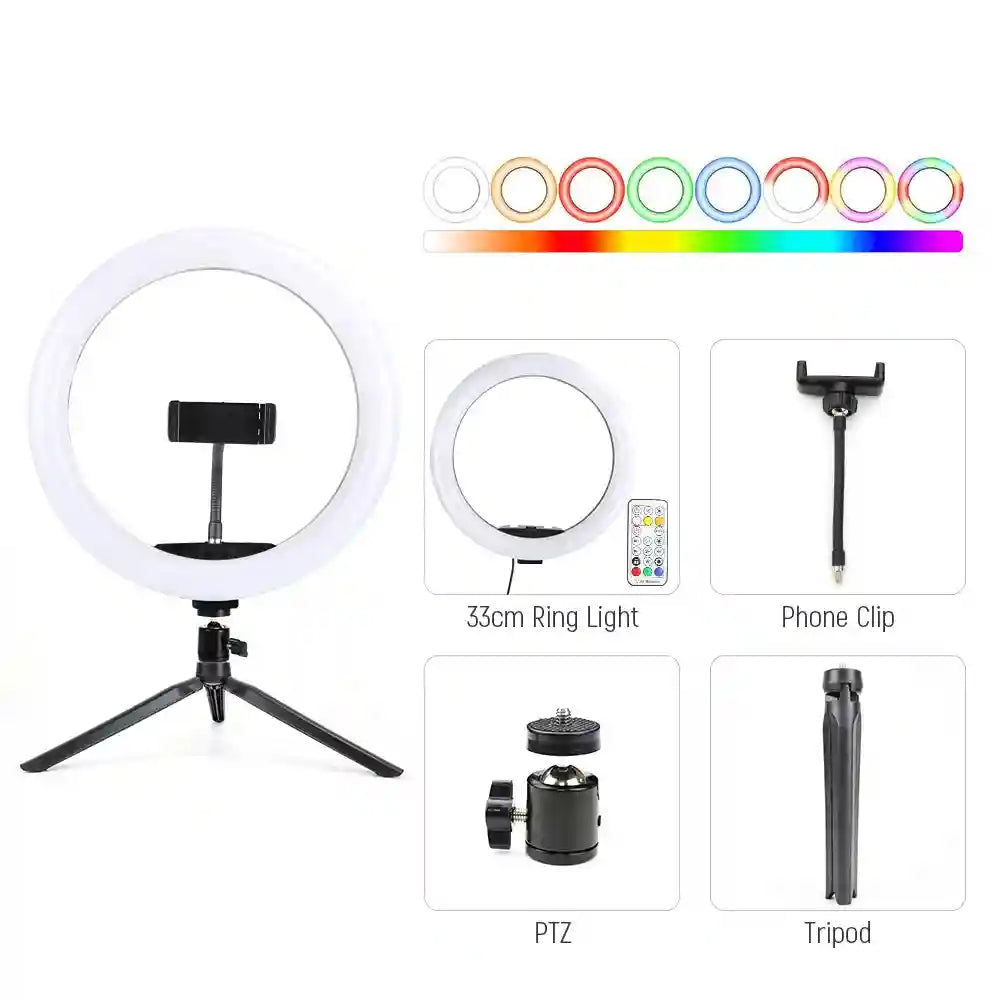 LED Ring Light with Tripod Stand for Pro Content Creation | Tidesmit 33CM RGB Kit 2 Tidesmit