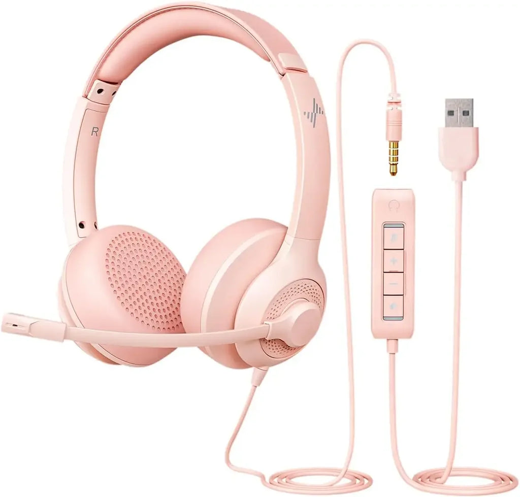 USB PC Headset with Noise Cancelling Mic for Office & Studio Calls Tidesmit