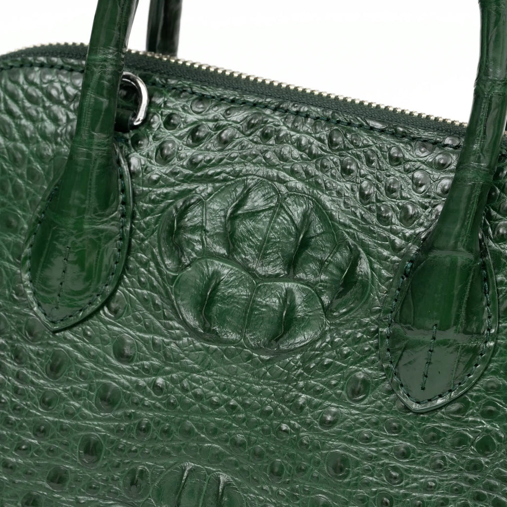 2024 Large Crocodile Leather Women's Bag Fashion Bowling Lady Handbag Genuine Leather Shuolder Crossbody Bag Travel Shell Bag 45