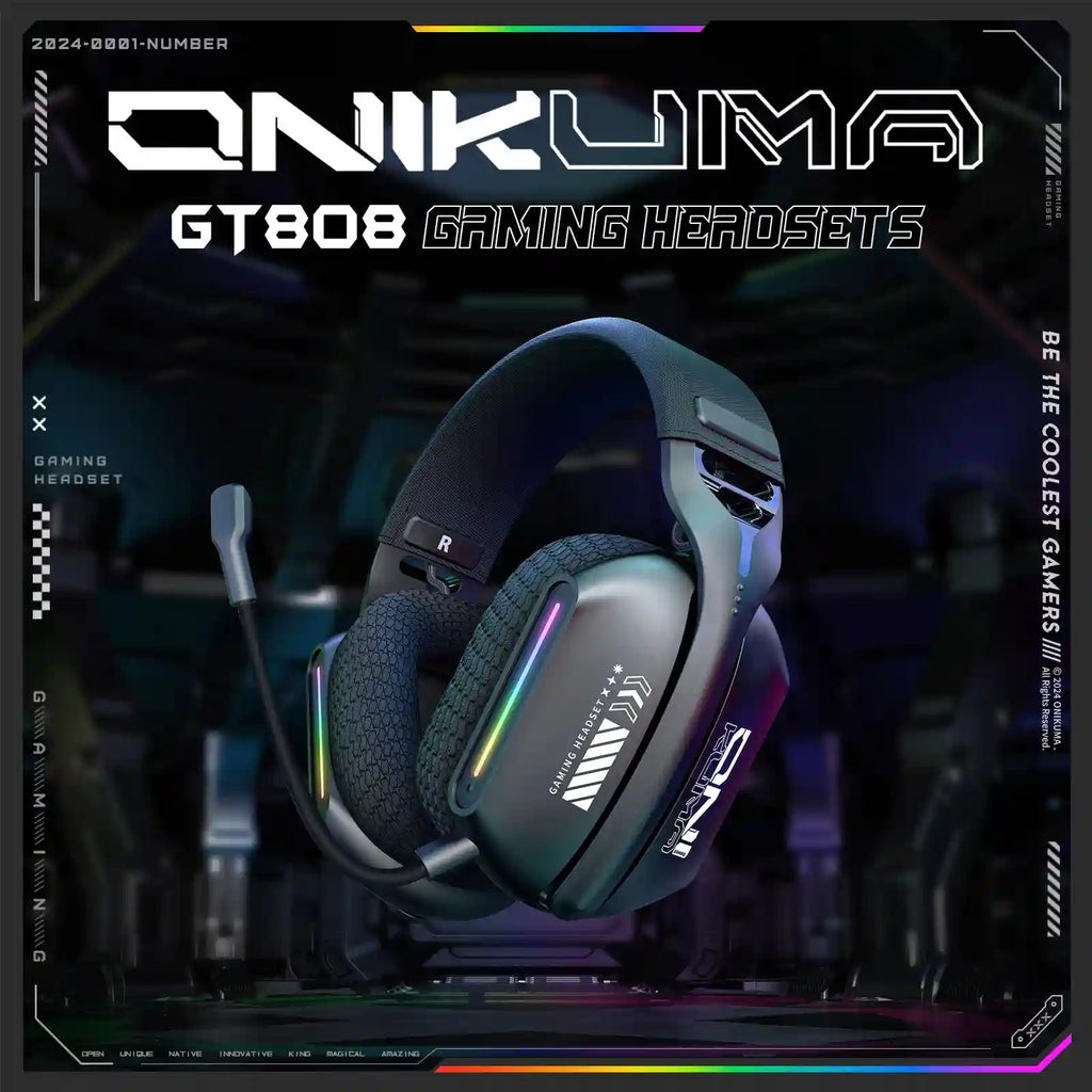 Wireless Gaming Headset: Tri-Mode Bluetooth 2.4G for PC & PS5 (GT808) Tidesmit